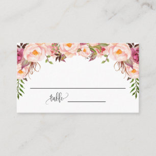 Carte De Placement Fleurs roses Fête des mariées Mariage plat