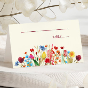 Carte De Placement Fleurs sauvages fleurs sauvages Mariage floral