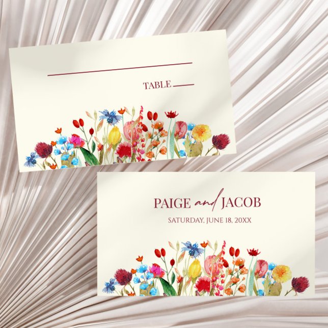Carte De Placement Fleurs sauvages fleurs sauvages Mariage floral (Créateur téléchargé)
