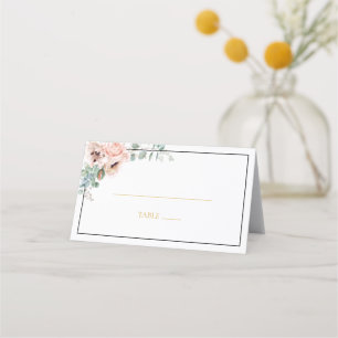 Carte De Placement Fleurs Tendrement Rosées   Pliable Cadre Noir