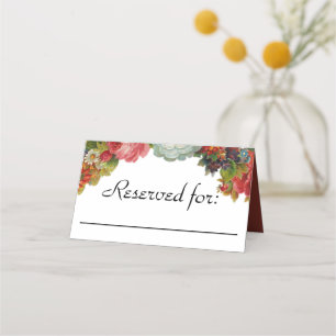 Carte De Placement Fleurs vintages d'automne Bourgogne Réservé pour M
