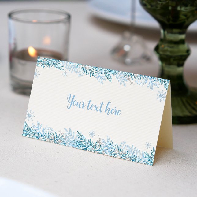 Carte De Placement Flocon de neige hiver Noël Anniversaire Carte de p (Créateur téléchargé)