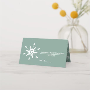 Carte De Placement Flocons de neige modernes en pointillés, mariage d