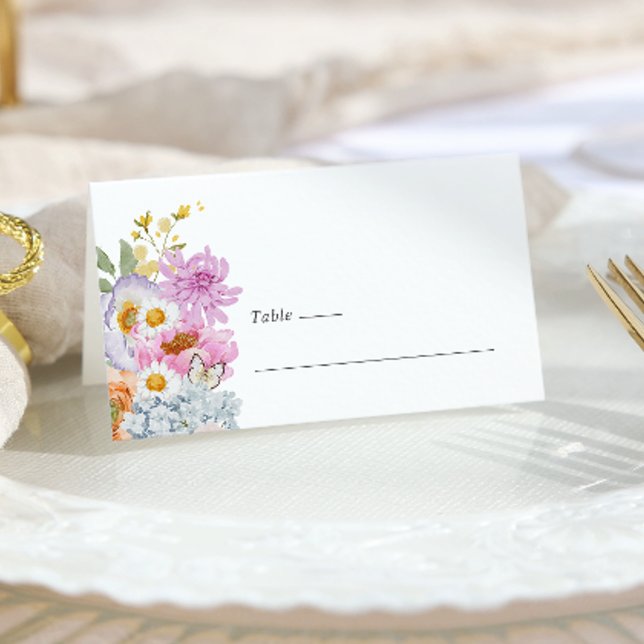 Carte De Placement Floral brillant (Bold Bright Floral Place Card by Painted Paperie
)