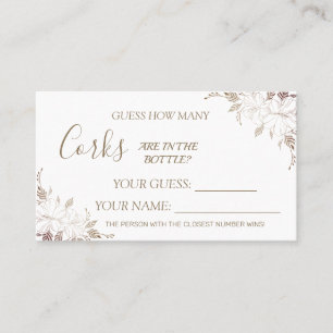 Carte De Placement Floral Combien de Corks Fête des mariées jeu