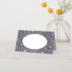 Carte De Placement Floral noir et blanc moderne