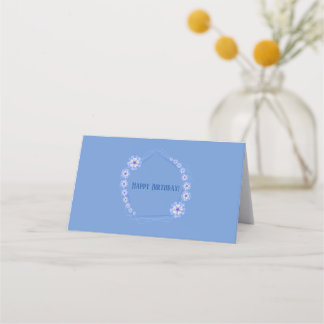 Carte De Placement Floral pastel bleu