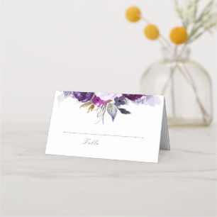 Carte De Placement Floral pourpre