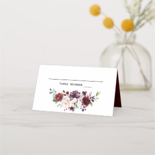 Carte De Placement Floral Rose de Bourgogne rougeole romantique