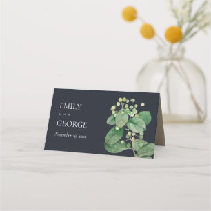 CARTE DE PLACEMENT FLORALE FLORALE DE LA COULEUR D'EAU VERTE EN FELOR