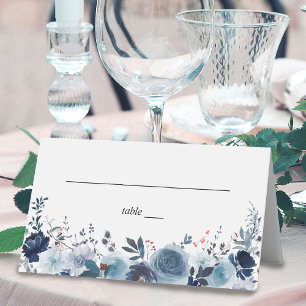 Carte De Placement Flore bleu et marine