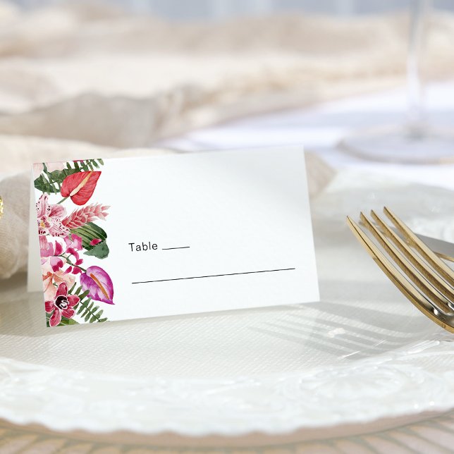 Carte De Placement Flore tropicale (Elegant Tropical Floral Place Card by Painted Paperie
)