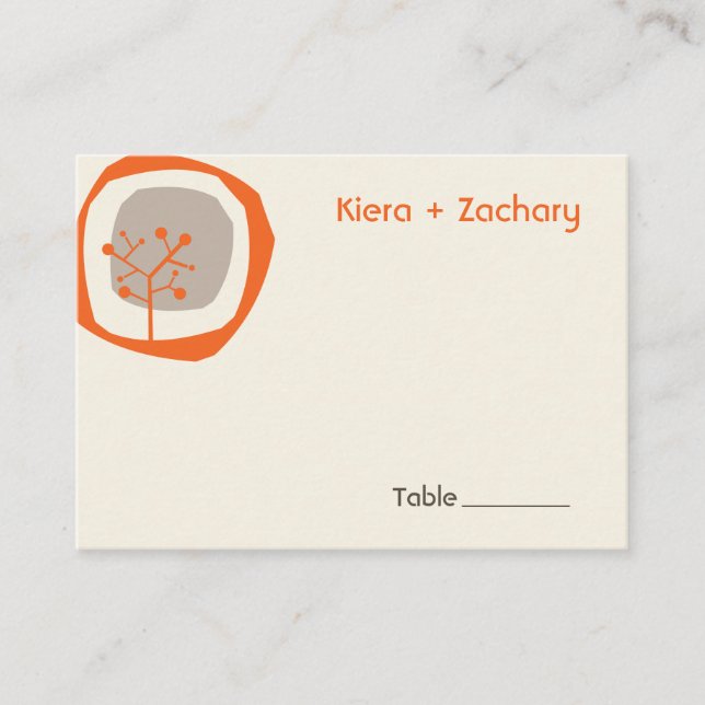 Carte De Placement Forêt Arbre Cercle moderne Automne Automne Mariage (Devant)