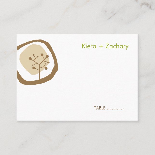 Carte De Placement Forêt Arbre Cercle moderne Automne Automne Mariage (Devant)