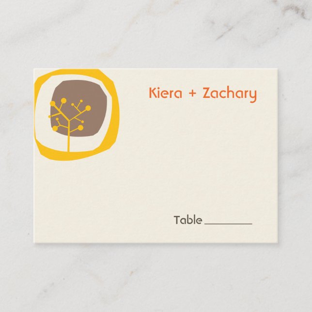 Carte De Placement Forêt Arbre Cercle moderne Automne Automne Mariage (Devant)