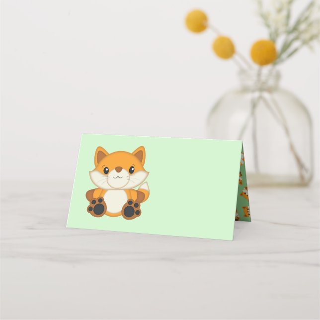 Carte De Placement Fox Baby shower Bois animal (Devant)