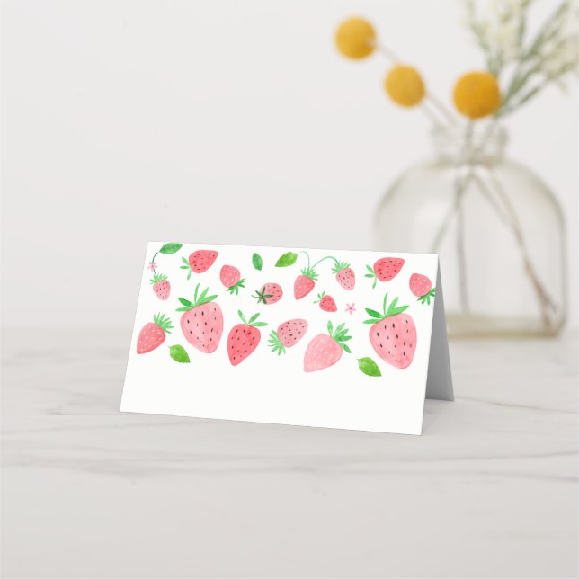 Carte De Placement Fraise Berry Sweet Étiquettes alimentaires d'anniv (Devant)