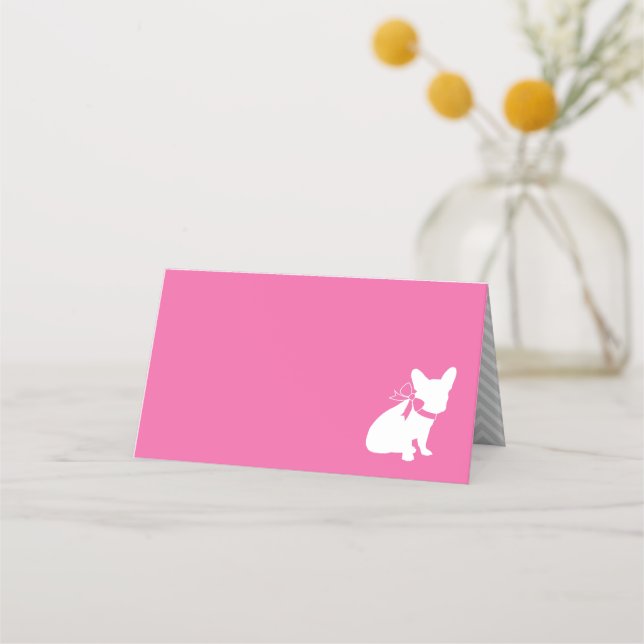 Carte De Placement Français Baby shower Bulldog Français Français ros (Devant)