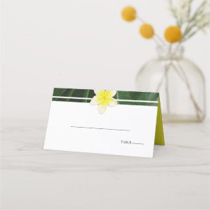 Carte De Placement Frangipani jaune Plumeria Mariage