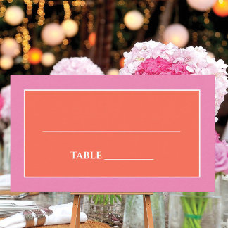 Carte De Placement Garden Sunrise Pink Orange Aquarelle Mariage