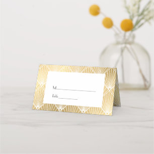 Carte De Placement Gatsby Élégant Art Déco Mariage Or