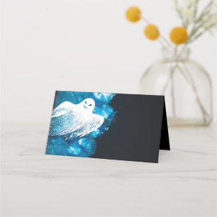 Carte De Placement Ghost Happy Halloween Elégante Party Place Card