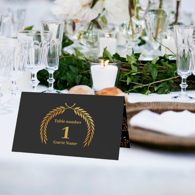 Carte De Placement Glam Mystic Black Gold Nuages Mariage Lune (Créateur téléchargé)