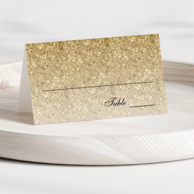 Carte De Placement Glam Parties scintillant Or Carte Place personnali (Créateur téléchargé)