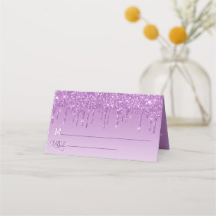 Carte De Placement Glam Purple Parties scintillant Drift Élégant Pers