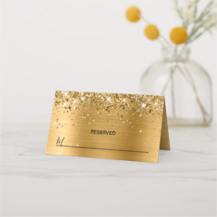Carte De Placement Glittery Gold Foil Réservé