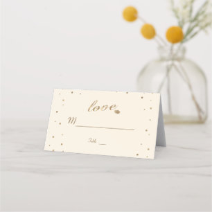 Carte De Placement Gold Confetti Love Champagne Mariage Numéro de tab