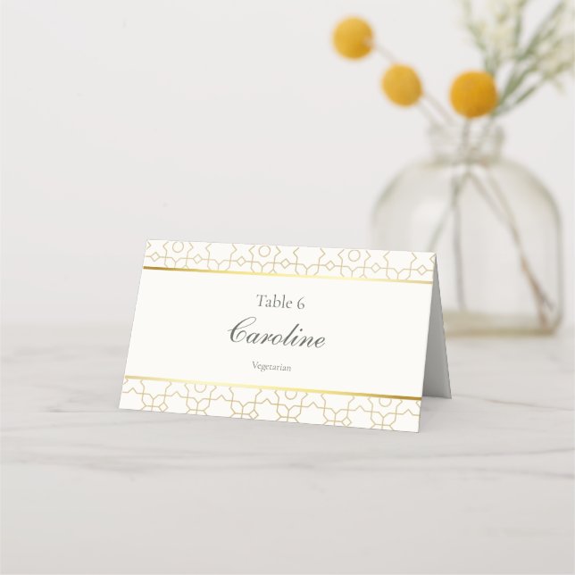 Carte De Placement Gold Geometric Arch Art Deco Wedding Table (Devant)
