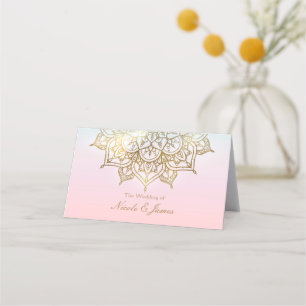 Carte De Placement Gold Mandala Peach Rose Peach Chic Modern Table Si