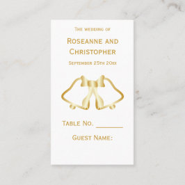 Carte De Placement Gold Mariage Place Set Bells Ribbon