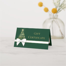 Carte De Placement Gold Snowflakes Bow Green Christmas Tree carte cad