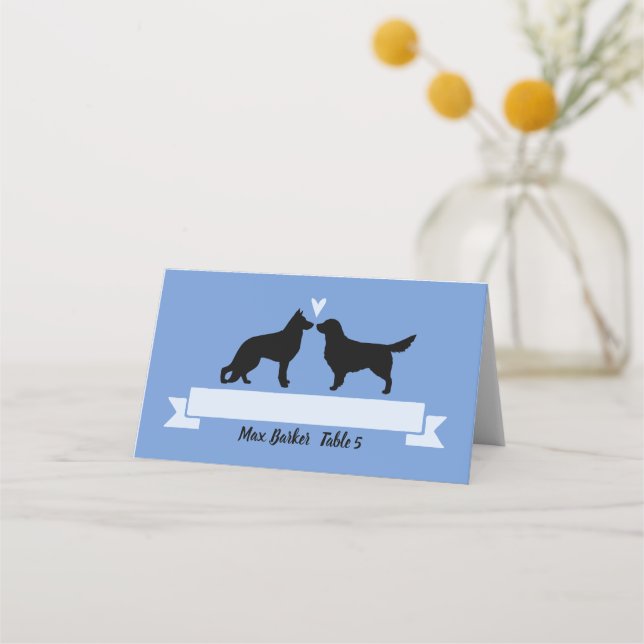 Carte De Placement Golden Retriever et le Mariage berger allemand (Devant)
