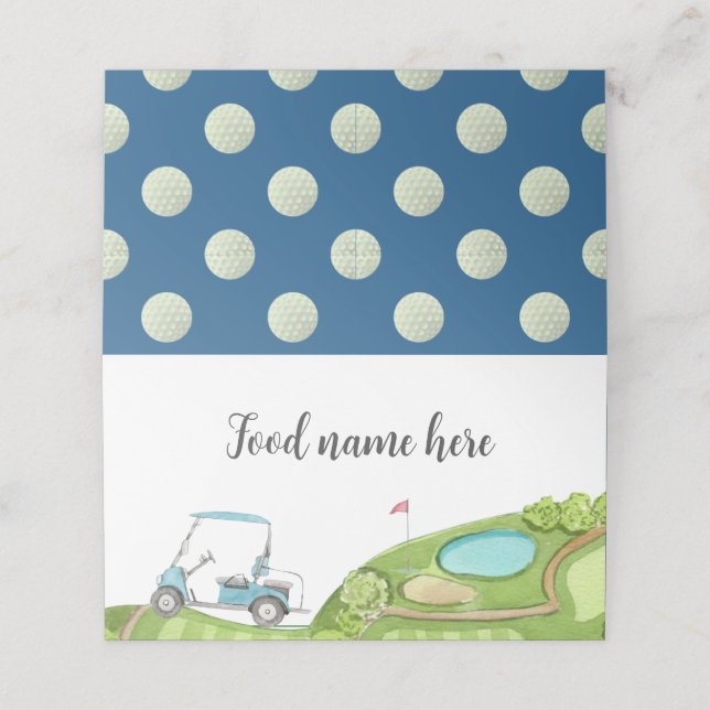 Carte De Placement Golf Carte Tente Place Bleue Baby shower d'anniver (Extérieur déplié)