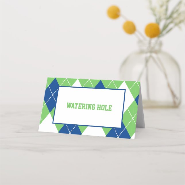 Carte De Placement Golf Theme Buffet nourriture Tente Étiquettes (Devant)