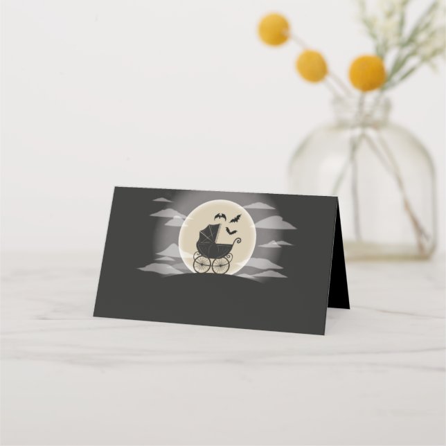 Carte De Placement Gothic Baby Shower Halloween (Devant)