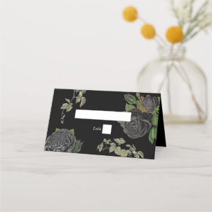 Carte De Placement Gothique Halloween Rose noir Mariage