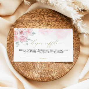 Carte De Placement GRACE Blush Floral Spring Girl Baby Diaper Raffle