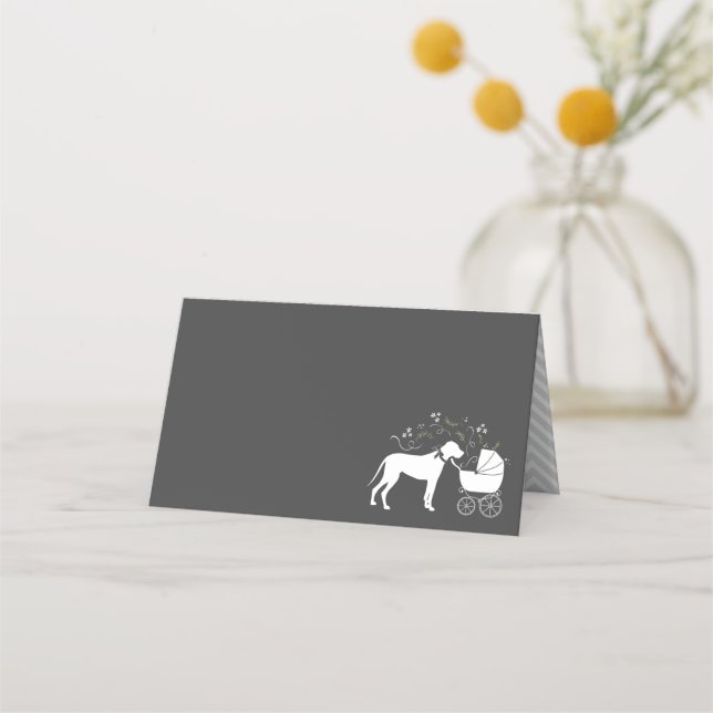Carte De Placement Grand Chien Danse Baby shower Chien Chien Chien Ch (Devant)