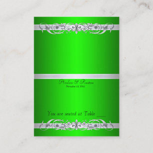 Carte De Placement Grand Duchess Green Scroll Table pliante Plaque