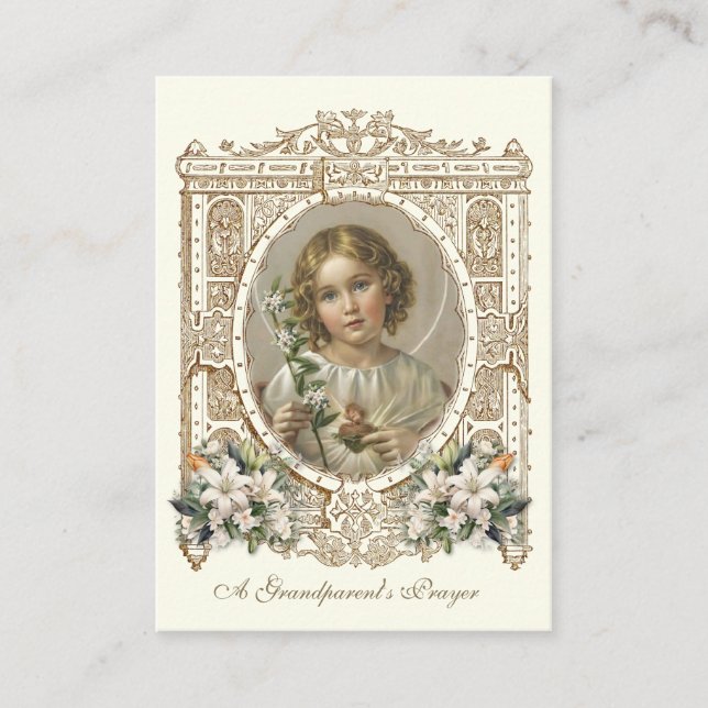 Carte De Placement Grand-parents Prière pour petits-enfants coeur sac (Devant)