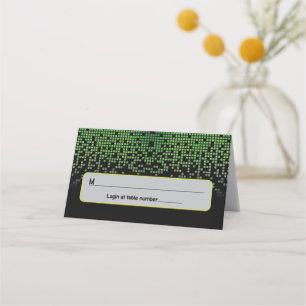Carte De Placement Green Black Vidéo Jeu Gamer Bar Mitzvah Adresse