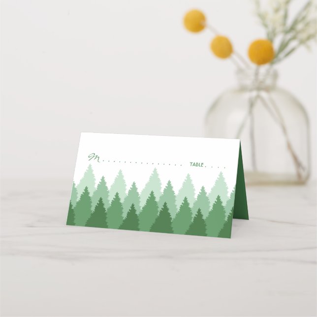 Carte De Placement Green Forest Range Mariage de bois (Devant)
