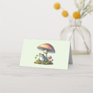 Carte De Placement Grenouille sous un champignon Mignon Nature