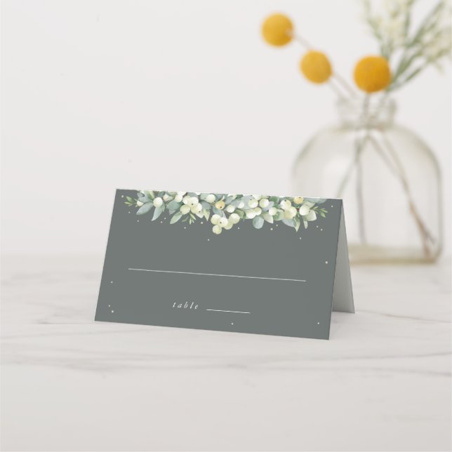 Carte De Placement Grey Green Snowberry+Eucalyptus Mariage (Devant)
