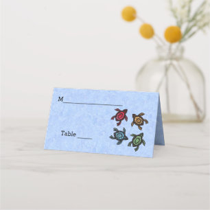 Carte De Placement Groupe Festif de tortues coquilles aux couleurs vi