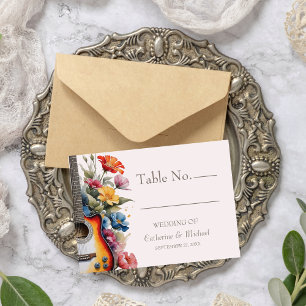 Carte De Placement Guitare Fleur sauvage Musical Pays Printemps Maria